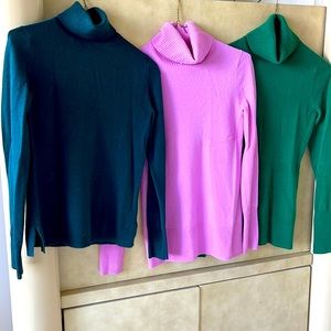 J Crew 100% cashmere turtlenecks